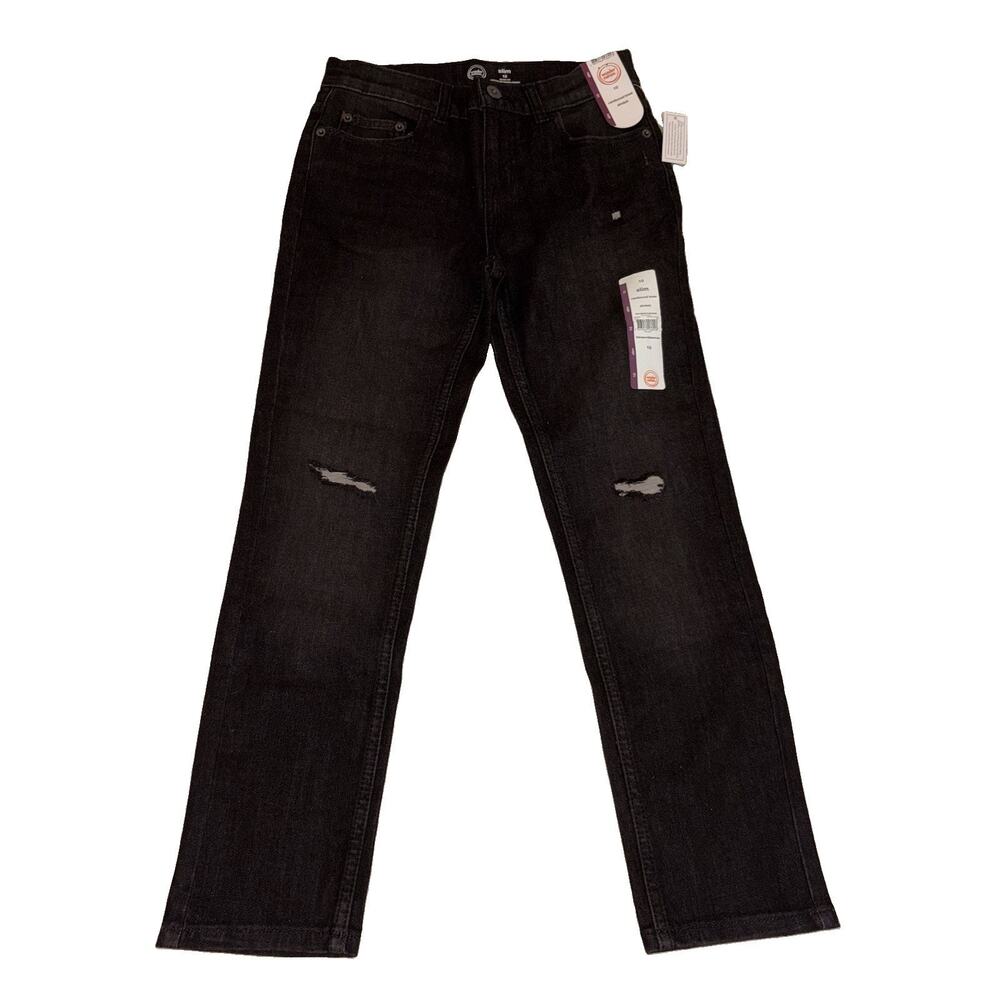 NWT Wonder Nation Boys Slim Fit Jeans Black Wash Size 10 Reinforced Knee Stretch